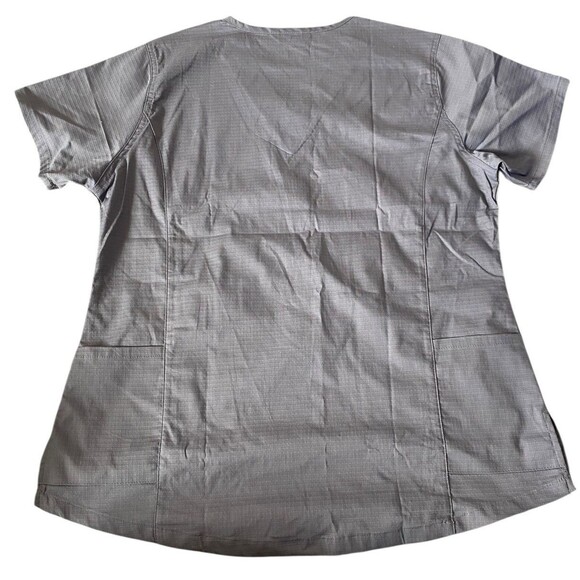 Carhartt Women’s Gray Rugged Flex Ripstop V-Neck Scrub Top Sz L NEW - Picture 4 of 5
